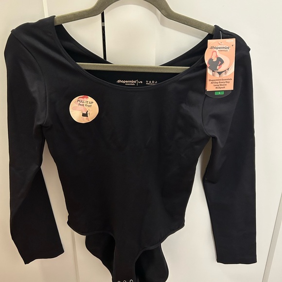 Shapermint Black Long Sleeve Bodysuit - Picture 2 of 3